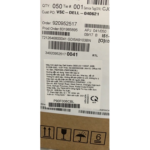 Laptop Dell  Vostro 3500 i5-1135G7/8GB/ SSD 512GB/VGA MX330 2G/ 15.6"FHD new | BigBuy360 - bigbuy360.vn