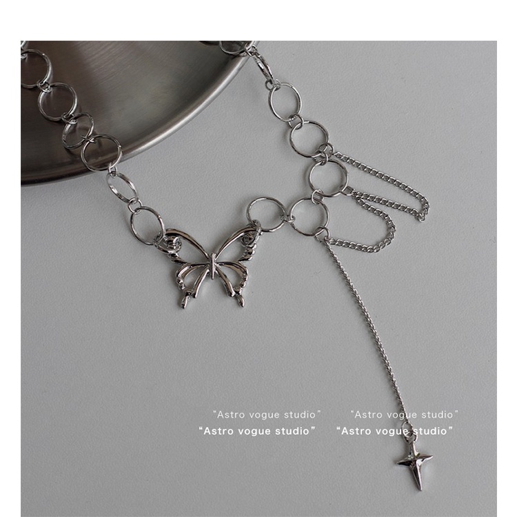 Vòng Cổ choker Ngắn Mặt Hình Bướm Phong Cách hip hop Cá Tính