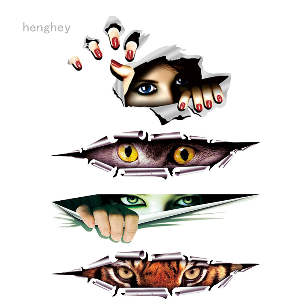Decal dán trang trí hình đôi mắt 3D cho xe hơi