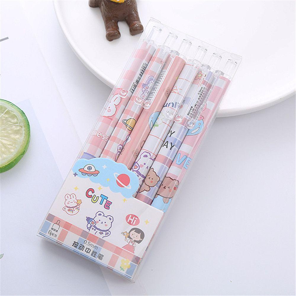 Set 6 Bút Mực Gel Màu Đen Nhanh Khô Tiện Dụng