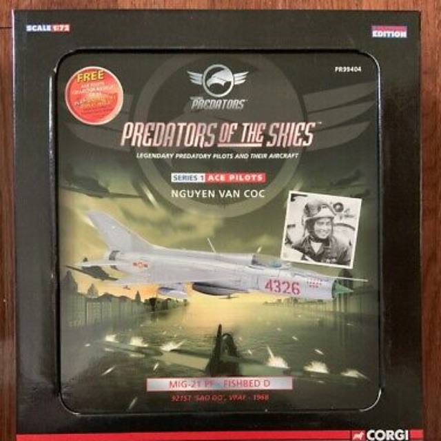Mô hình máy bay Mig-21 PF của Anh hùng Nguyễn Văn Cốc số hiệu 4326, tỷ lệ 1:72 của Corgi