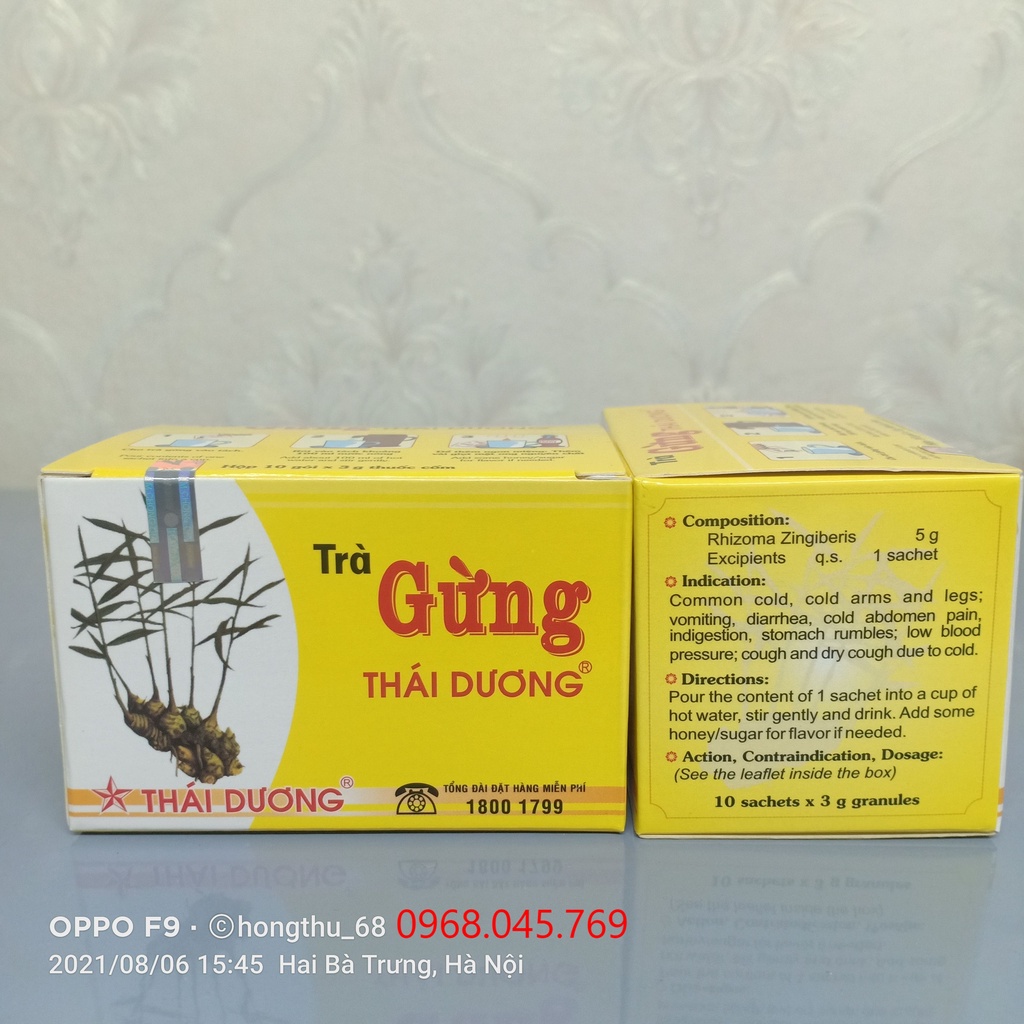 Trà gừng Thái Dương hộp 10 gói