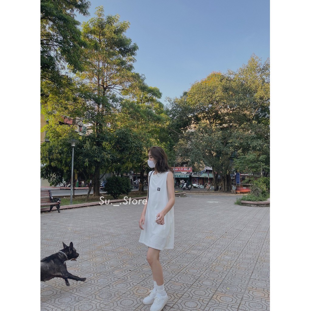 Váy tanktop nữ thể thao form rộng in bò sữa🌸 đầm ba lỗ dáng xuông trơn ulzzang🌸 freeship | WebRaoVat - webraovat.net.vn