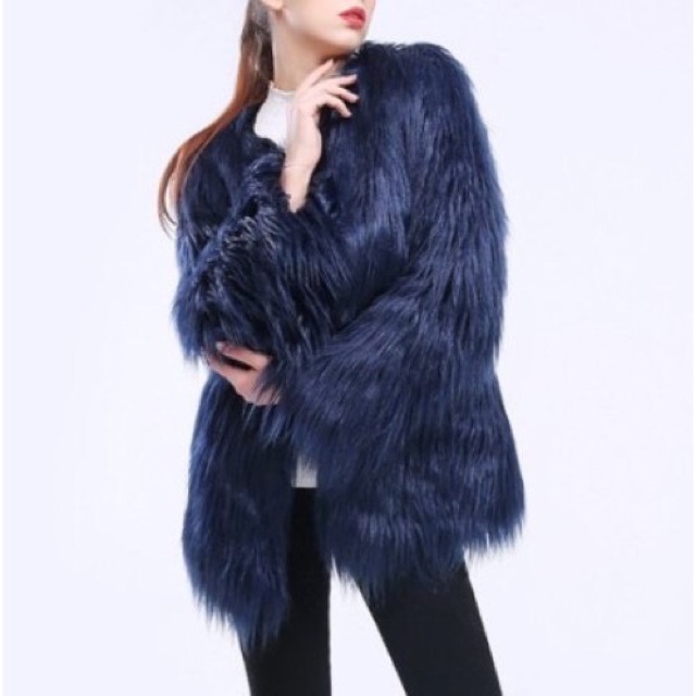 Áo lông vũ nhân tạo dáng dài