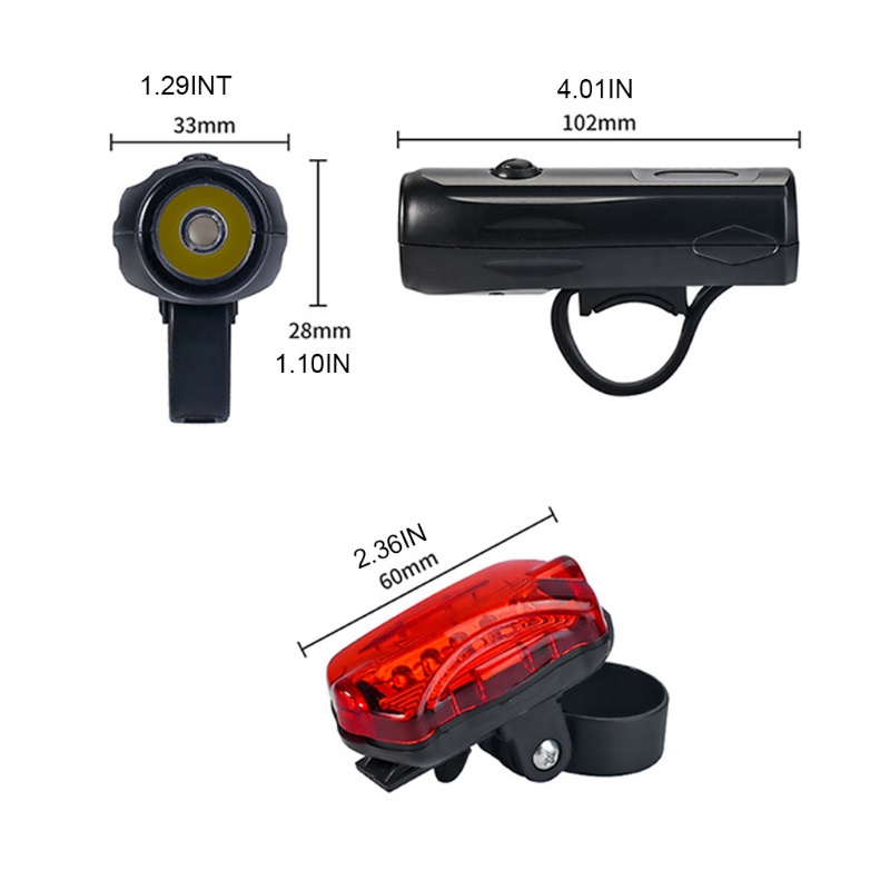 Bộ Đèn Pha Và Đèn Hậu 4 Chế Độ Chiếu Sáng Cho Xe Đạp