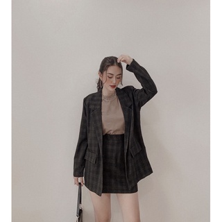 set vest thanh lịch caro