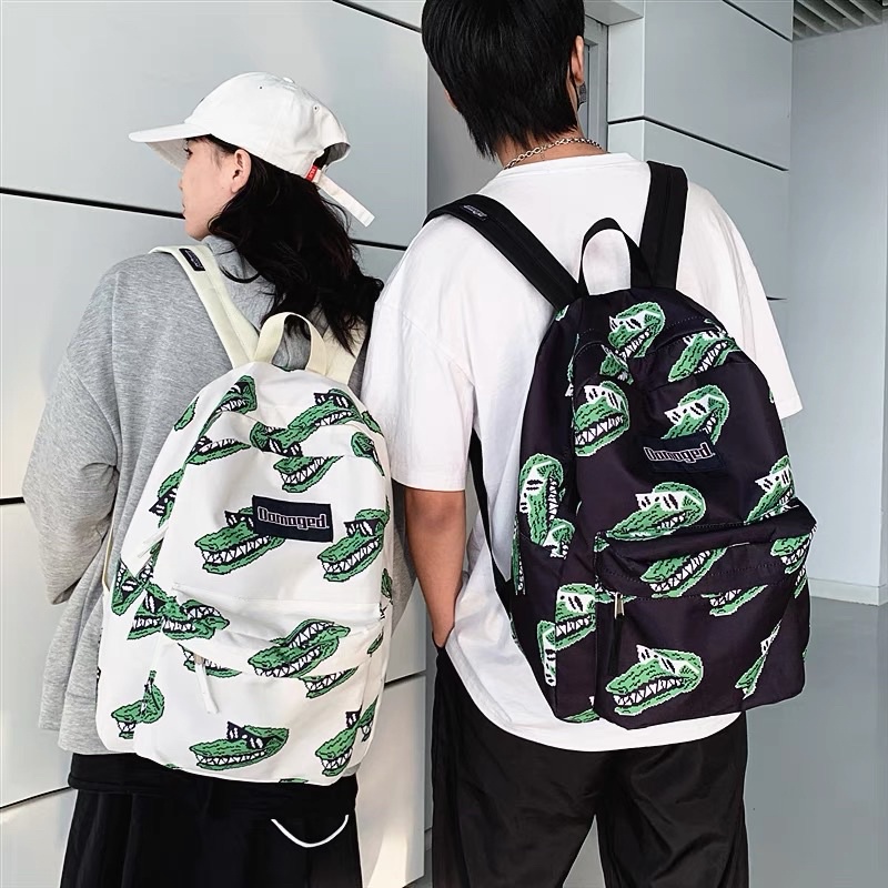 Balo hình Cá sấu phong cách học sinh sinh viên đựng vừa sách vở laptop cặp unisex đi học đi làm