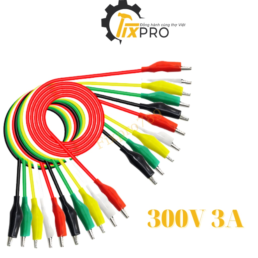 Combo 10 sợi dây kẹp cá sấu lớn 40mm loại tốt dài 50cm