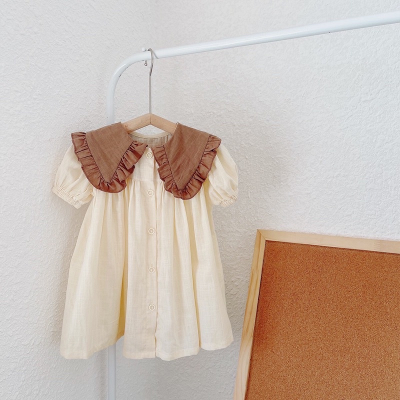 Váy thô cổ bèo cho bé