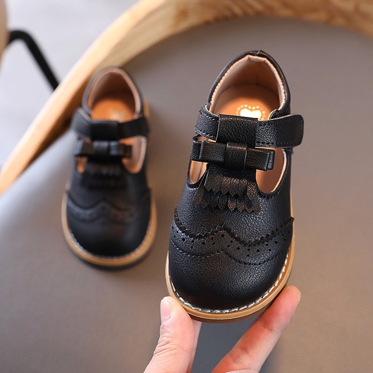 Giày Da Kiểu Dáng Vintage Cho Bé Gái Từ 1-8 Tuổi