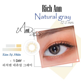 1 cặp lens mắt cận ann365 xám natural gray loại 1 ngày nội địa hàn cho mắt - ảnh sản phẩm 2