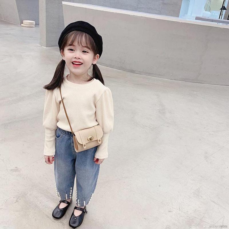 Áo tay dài dáng phồng kiểu dáng dễ thương thời trang dành cho bé gái từ 2-7 tuổi