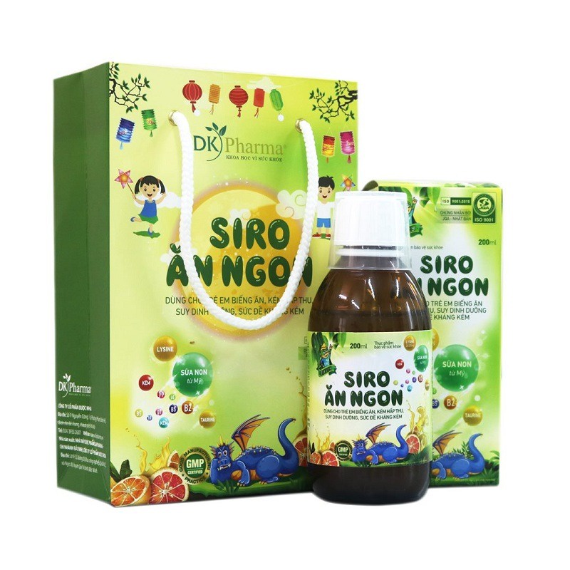SIRO ĂN NGON – Dùng cho trẻ biếng ăn, kém hấp thu, suy dinh dưỡng, sức đề kháng kém, hỗ trợ bổ sung lysine, kẽm, vitamin