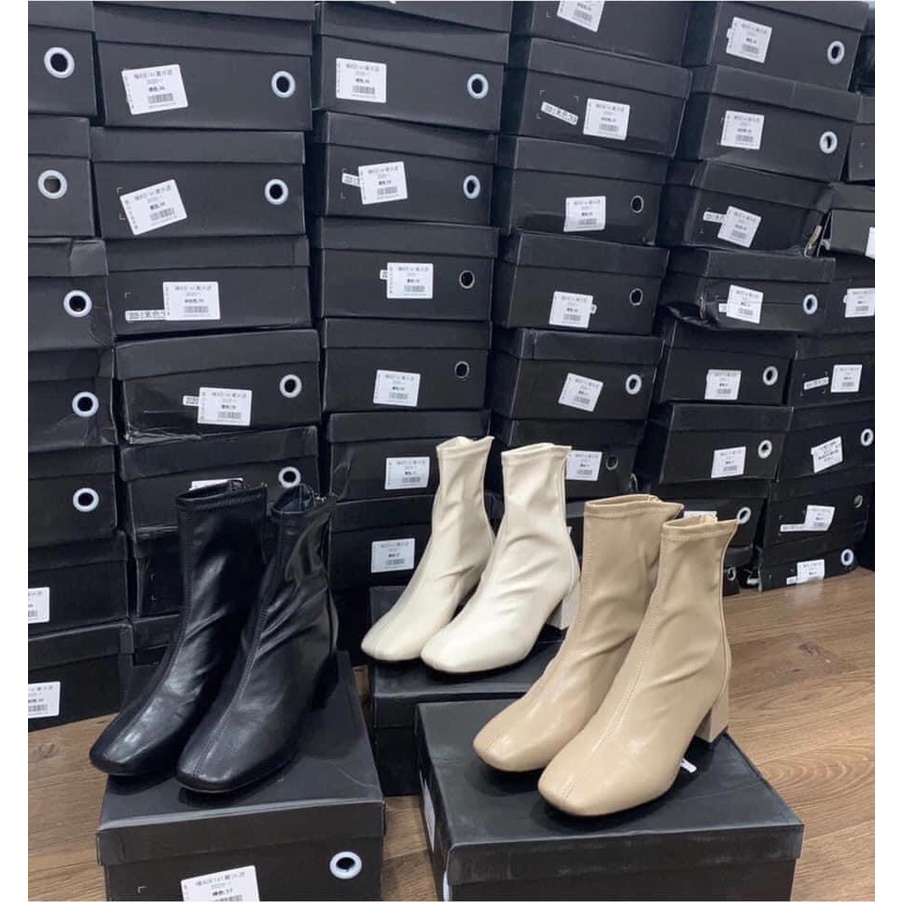 Boot nữ PU cổ ngắn đế 5 phân - THU ĐÔNG (ảnh thật tự chụp ở cuối)