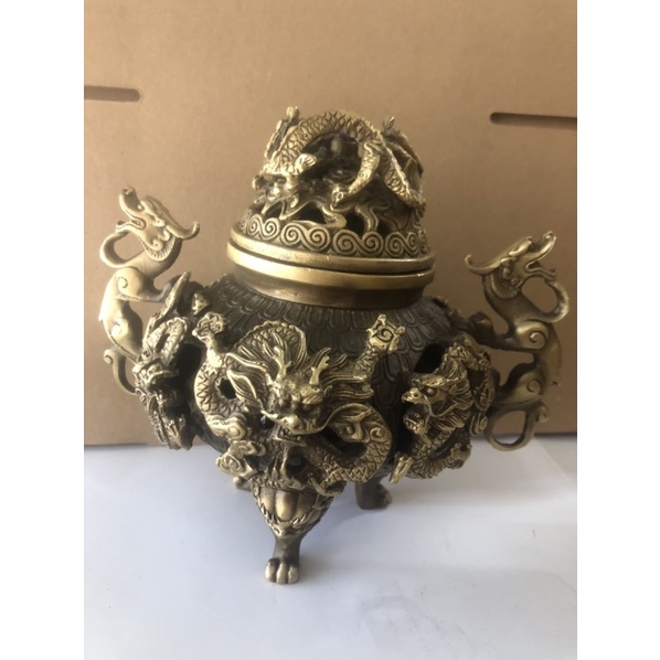 lư đồng xông trầm - Lư ngũ Long -5 rồng