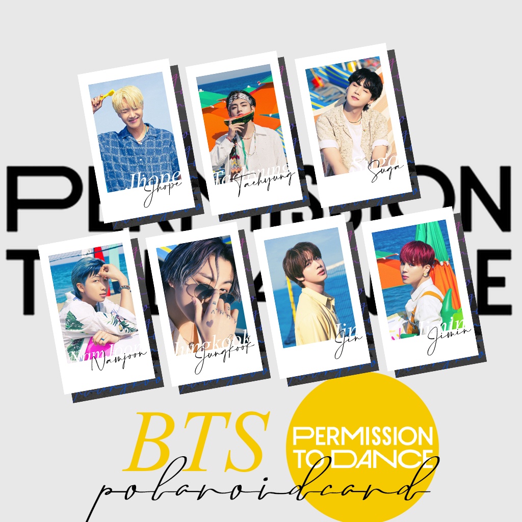 Set 7 tấm card BTS permission to dance - 7 thành viên Jin, Jimin, Suga, Jungkook, Taehyung, Jhope, RM
