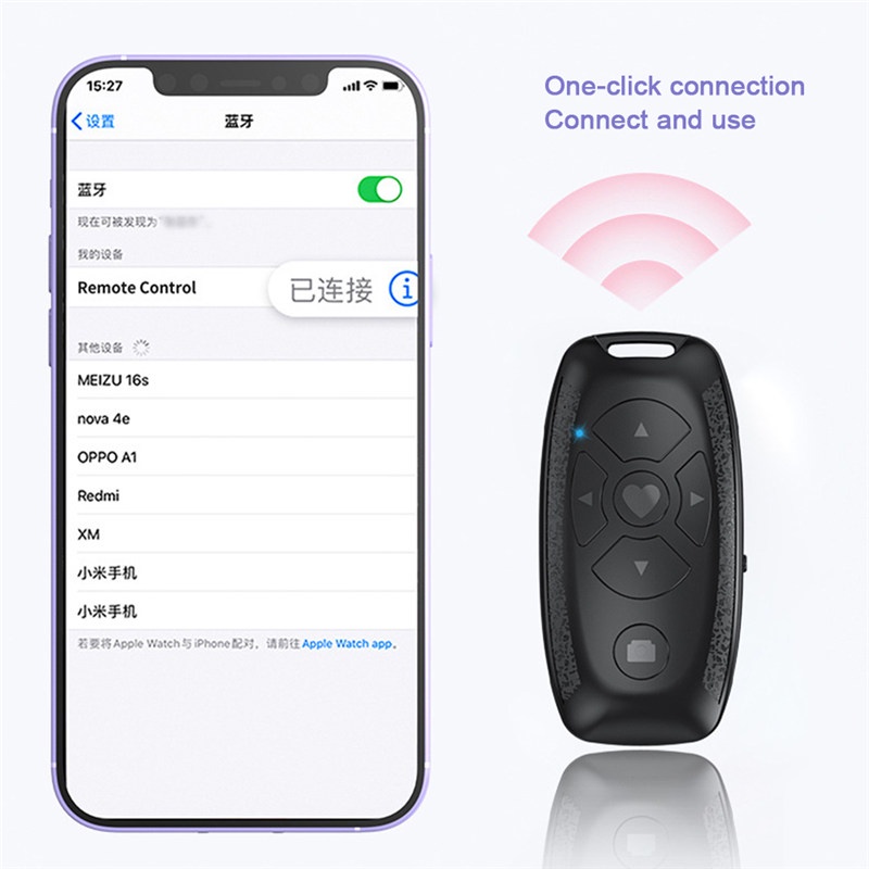 Điều khiển nút bấm thông minh kết nối Bluetooth hỗ trợ chụp ảnh selfie cho điện thoại