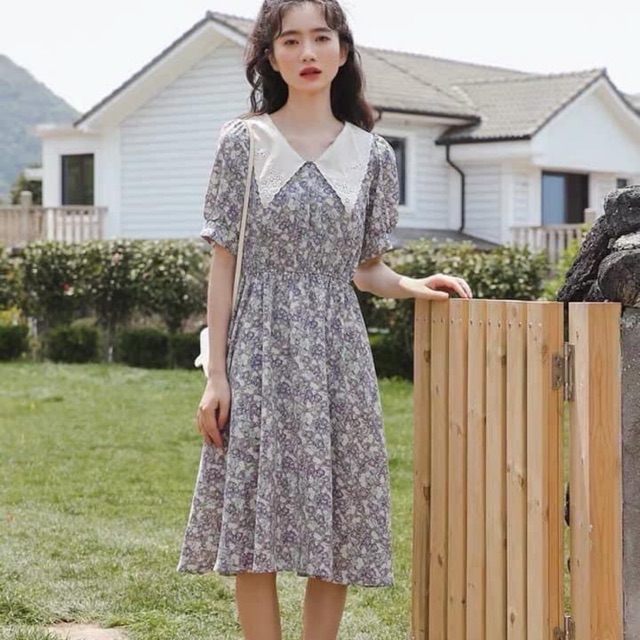 Váy cổ thêu vintage nhiều màu