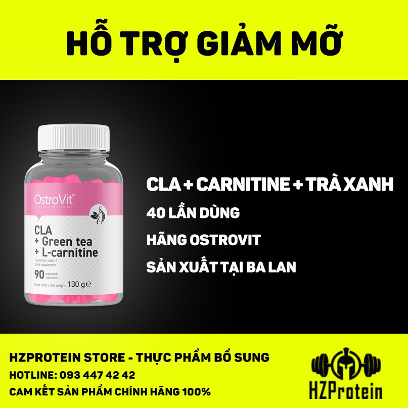 CLA + CARNITINE + GREEN TEA - ĐỐT MỠ TỰ NHIÊN, KHÔNG GÂY MỆT NGƯỜI (90 VIÊN)