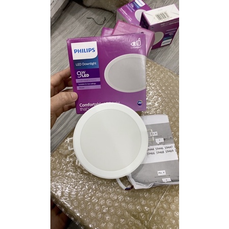 Đèn led âm trần Chính hãng Philips 9w phi 105(bh 2 năm)