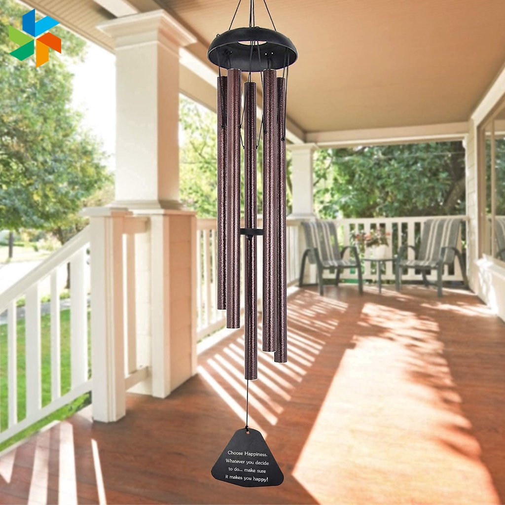 Chuông Gió Bằng Kim Loại Cỡ Lớn 36 Inch 5 Ống Phong Cách Cổ Điển Trang Trí Nhà Cửa / Sân Vườn