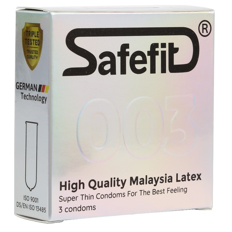 Bao cao su Siêu mỏng 0.03mm Safefit Cao Cấp Malaysia Latex Bộ 15 cái CB006