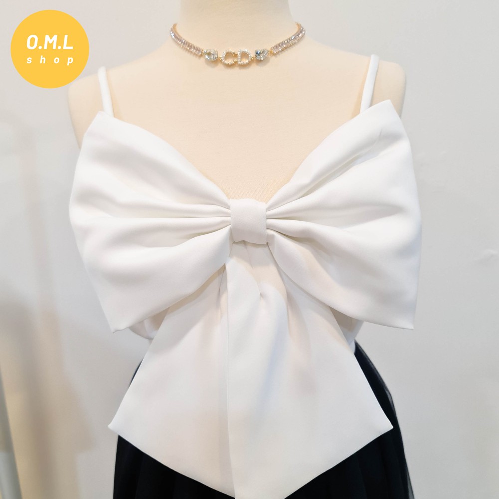 SIÊU PHẨM áo croptop hai dây nơ lớn cực đẹp