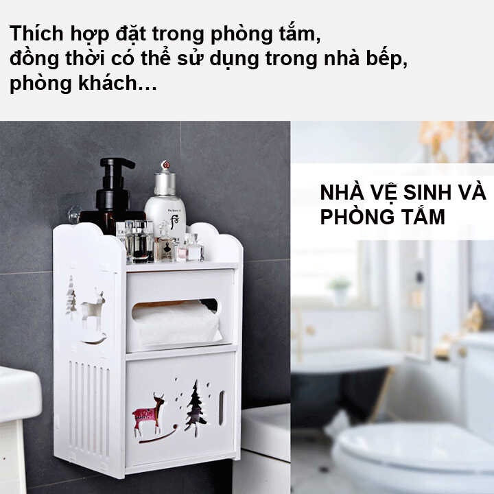 Hộp đựng giấy vệ sinh phòng tắm không thấm nước 2 tầng PK001  - Phụ Kiện 1986