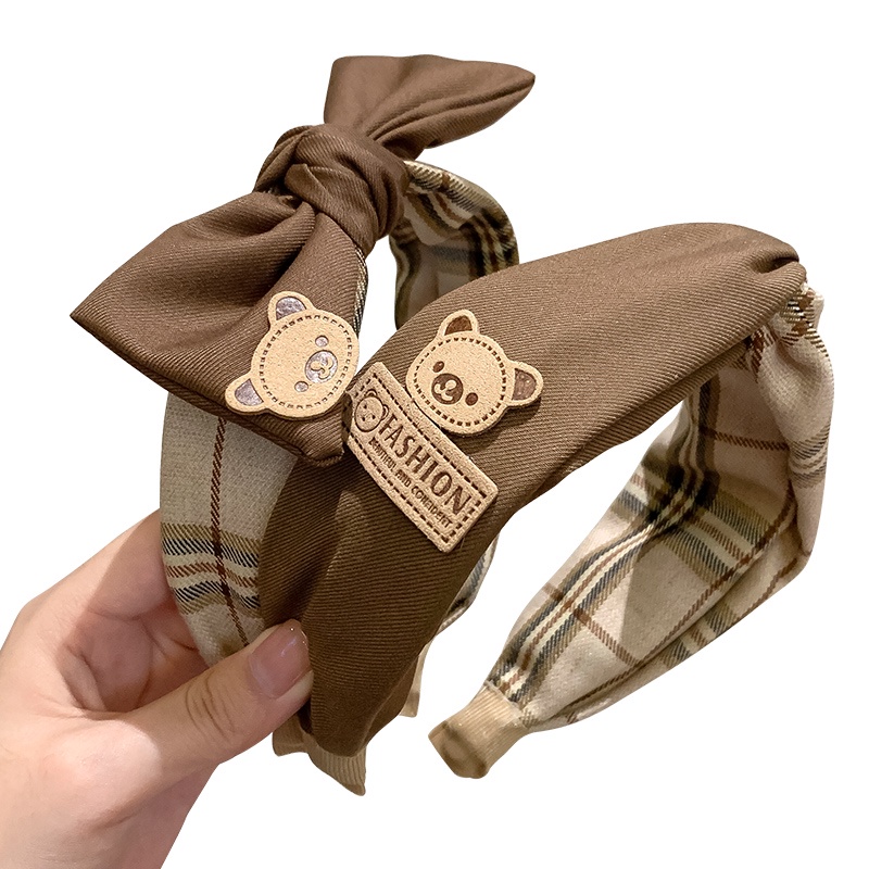 Băng Đô Vải Kaki Đính Nơ Phong Cách retro Cho Nữ
