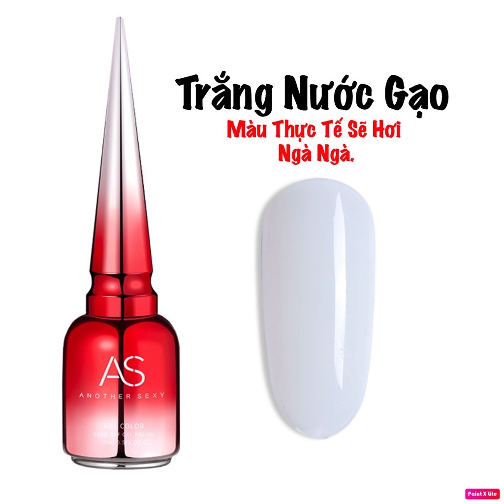 Sơn Gel AS Màu Trắng Nước Gạo 15ml Chính Hãng Chai Đỏ