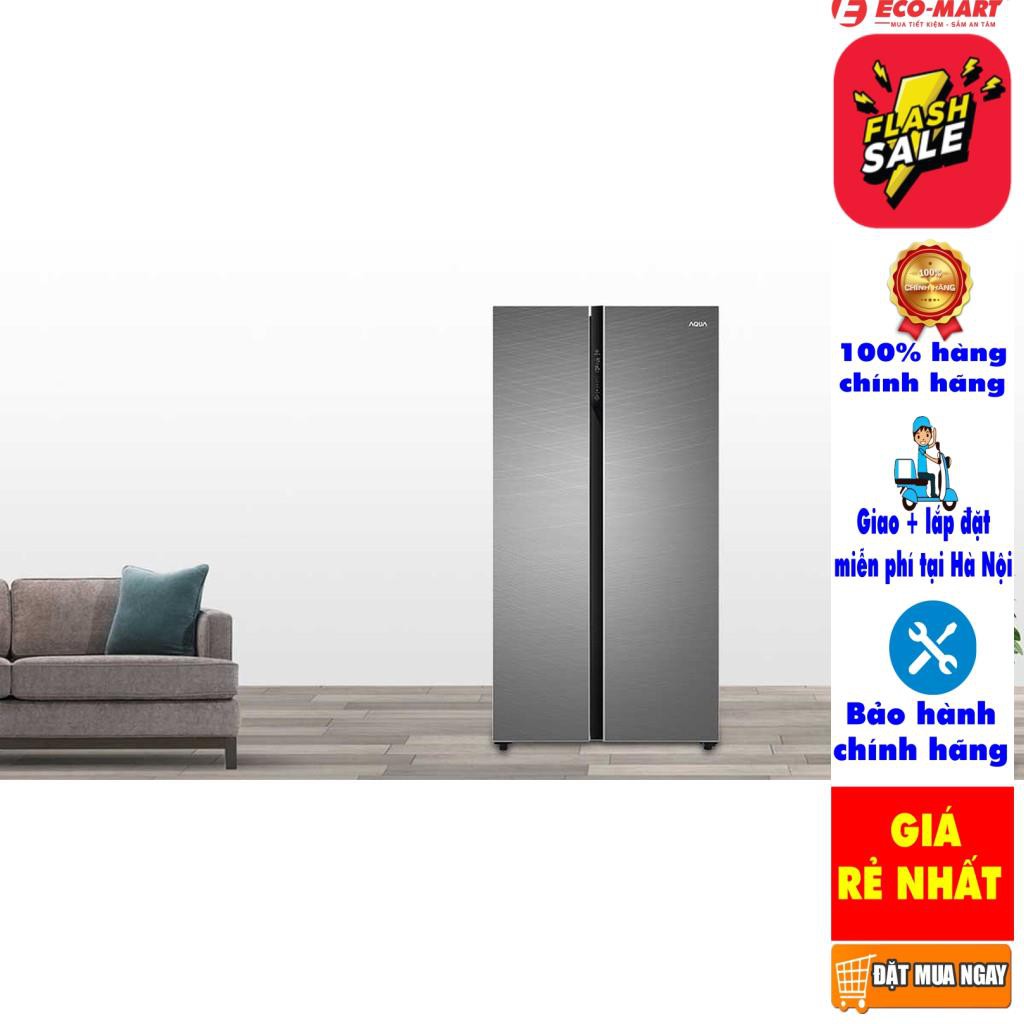 AQR-IG696FS(GD) Tủ lạnh Aqua 6 cửa màu xám 553/515 lít AQR-IG696FS(GD)  Miễn phí giao+Lắp đặt tại Hà Nội-