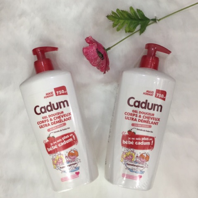 Mẫu mới Bio - Tắm gội Cadum Dâu đỏ 750ml - Pháp