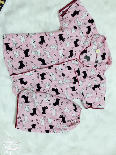 Bộ Pijama bo viền vải kate Thái