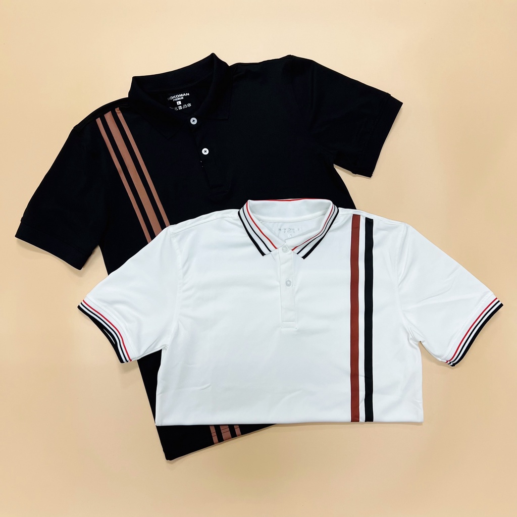 Áo polo nam cổ bẻ phối dây sọc nâu chất vải cá sấu Cotton xuất xịn,chuẩn form, sang trọng - thanh lịch TB039