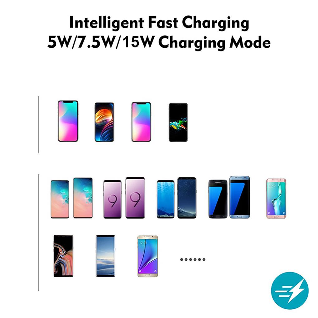 Đế Sạc Điện Thoại Không Dây 15W Bằng Silicon Chống Trượt Gắn Bảng Điều Khiển Xe Hơi