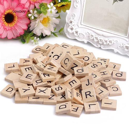 Bộ 100 miếng gỗ khắc chữ cái/chữ số dùng để chơi ghép chữ kích thước 1.8x2cm dành cho trẻ em