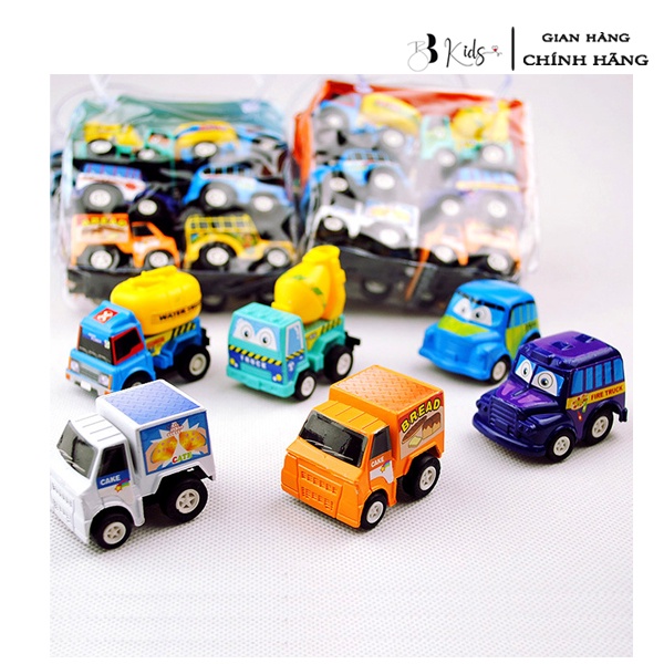 Đồ Chơi ô Tô BB kids Set 6 ô Tô mini chạy đà