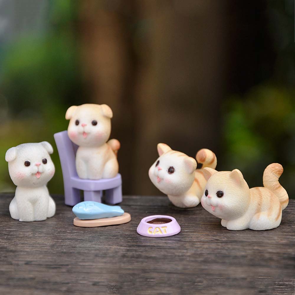 Tượng Mèo Mini Trang Trí Sân Vườn