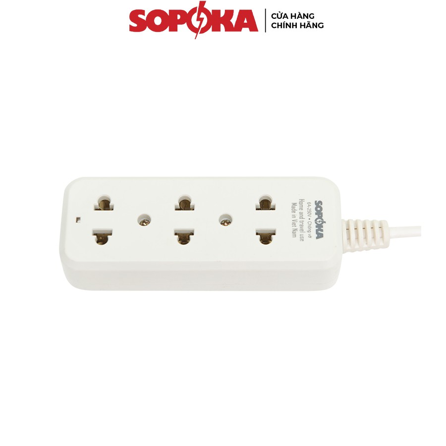 Ổ 3 cửa chịu tải 1200W SOPOKA 3B 3C dây 2,5M-4,5M