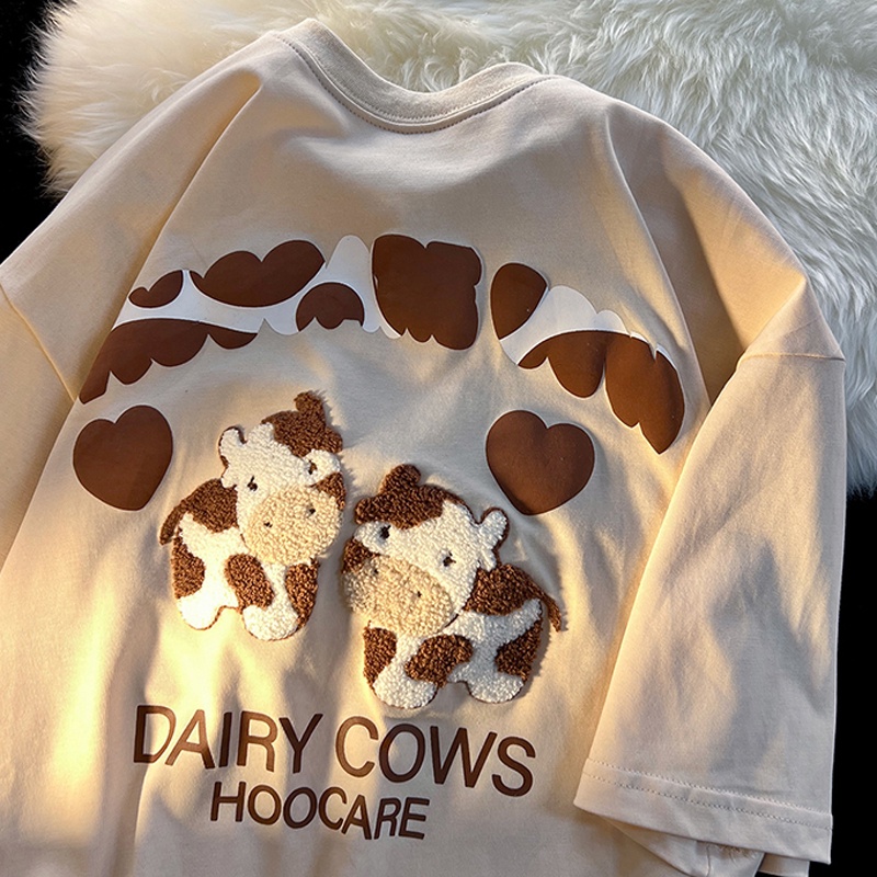 【ZHELIHANGFEI】Áo Thun oversize In Họa Tiết Sáng Tạo Phong Cách Mới Cho Nữ