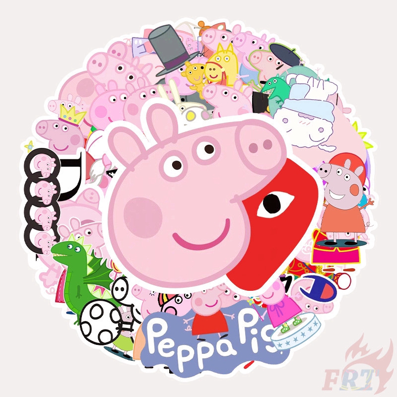 Set 50 nhãn dán Peppa Pig Series 04 DIY thời trang chống nước