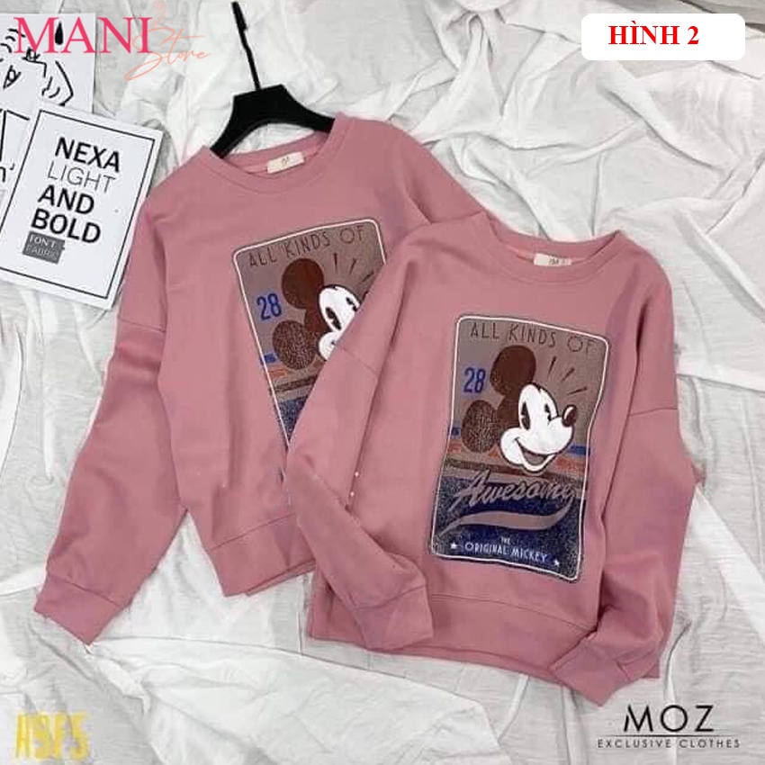 [Mã FAMARAL1 giảm 10K đơn 50K] Áo sweater nữ form rộng kiểu áo nỉ thun unisex in hoạ tiết phong cách ulzzang hàn quốc