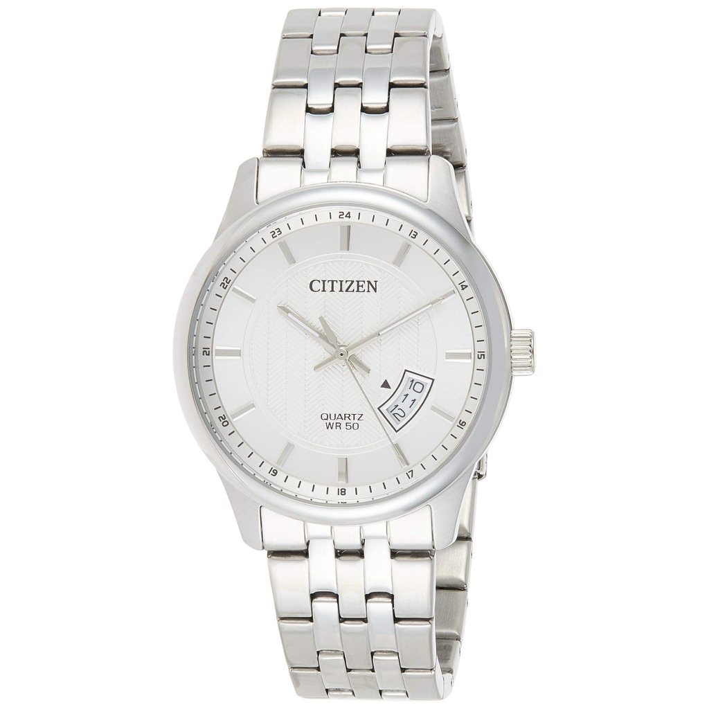 Đồng Hồ Citizen Nam Chính Hãng, Citizen BI1050 - 81A Dây Thép Lịch Ngày Fullbox.