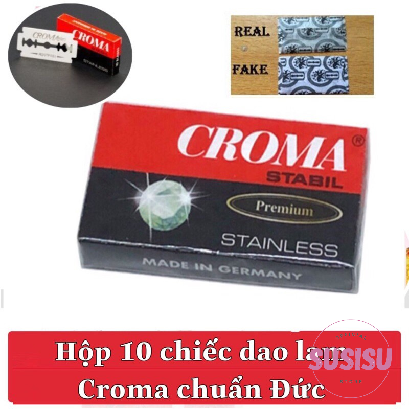 Hộp 5 lưỡi dao lam BIC Chrome Platinum / dao lam lưỡi thép không gỉ Chrome Platinum/Croma/Gillette