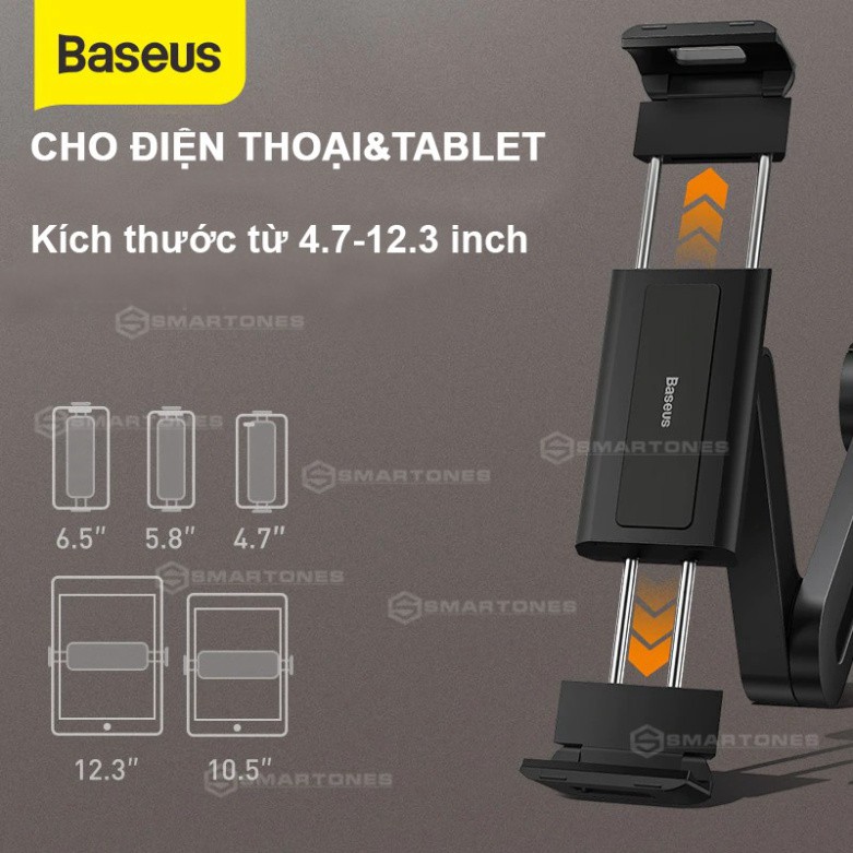 Giá kẹp điện thoại và máy tính bảng Baseus cho ghế sau xe hơi, hỗ trợ máy từ 4.7 đến 12.3 inch