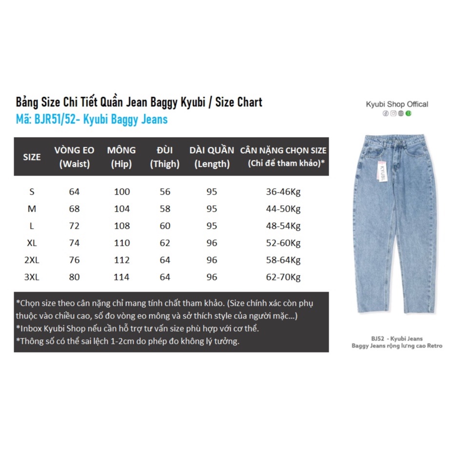 Quần jean baggy nữ ulzzang Kyubi Basic Simple cắt gấu lai tua (Có Bigsize Size Đại ) - Quần Baggy jean Kyubi BJR51 | BigBuy360 - bigbuy360.vn