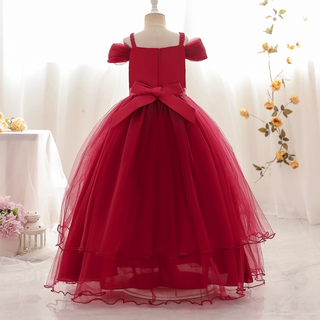 Đầm Dự Tiệc Phối Lưới Kiểu Công Chúa Xinh Xắn Cho Bé Gái 6-14 Tuổi