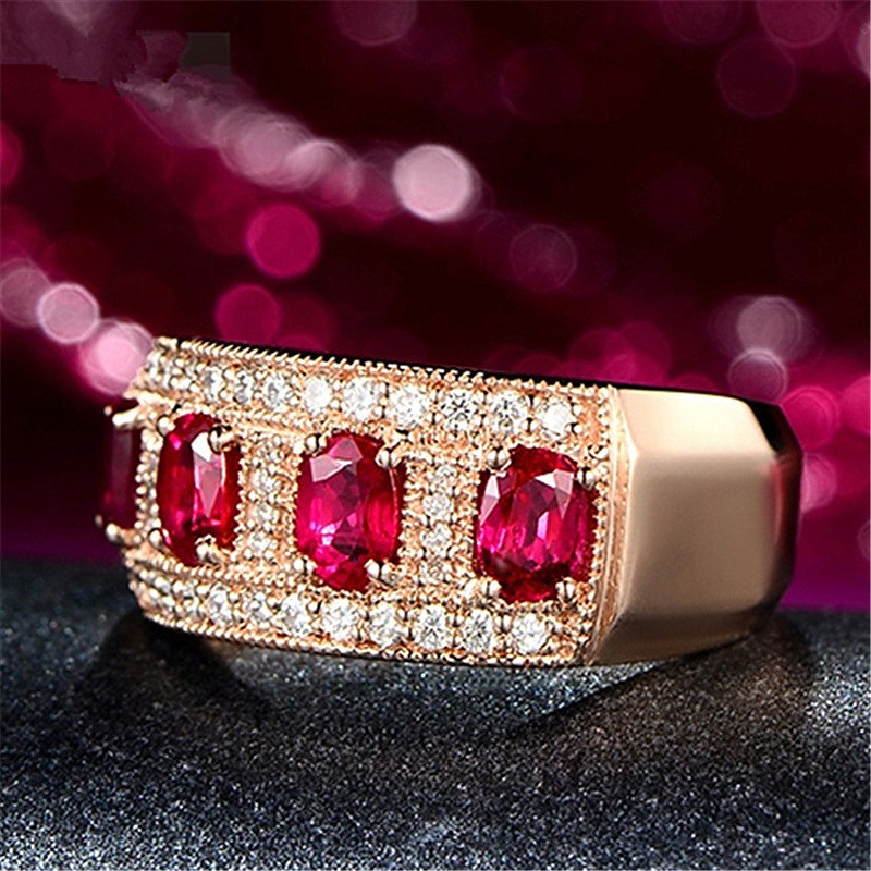 Nhẫn Đính Đá Ruby Màu Xanh Dương Sang Trọng