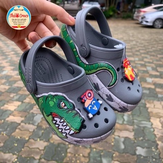 Dép sục bé trai Cross in 3D khủng Long, tặng 10 sticker