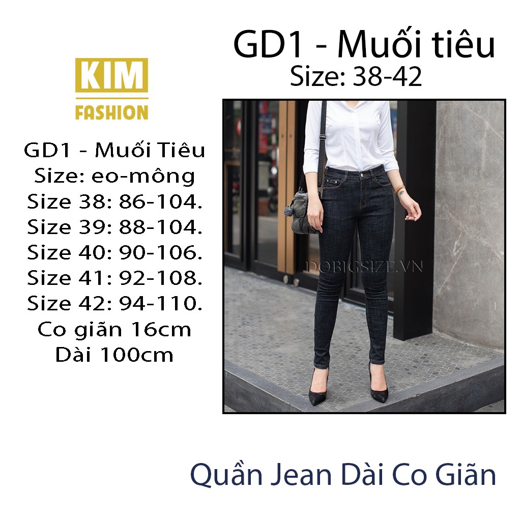 Quần Jean Xít Giặt Big size Co Giãn Size 38-42